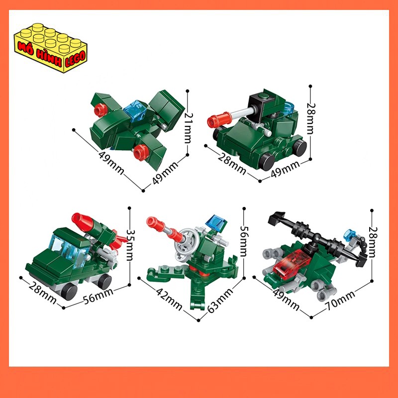 Đồ chơi lắp ráp lego giá rẻ 3 trong 1 Qman 2106 mô hình 10 loại xe quân sự, xe đua, máy bay chiến đấu sáng tạo cho bé