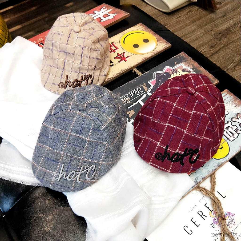 Nón Bê Rê Họa Tiết Ca Rô Dễ Thương Xinh Xắn Dành Cho Bé