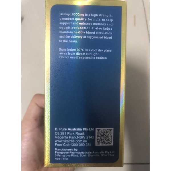 THỰC PHẨM BẢO VỆ SỨC KHỎE VIÊN UỐNG TĂNG TUẦN HOÀN NÃO VITATREE MAXI GINKGO 9500MG 60 VIÊN