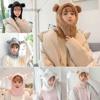 Yangzhoumoon Linh Hồn Linh Dương Mũ Đội Tai Gấu Dễ Thương Giữ Ấm Mùa Đông Chống Gió Cho Nữ Sinh