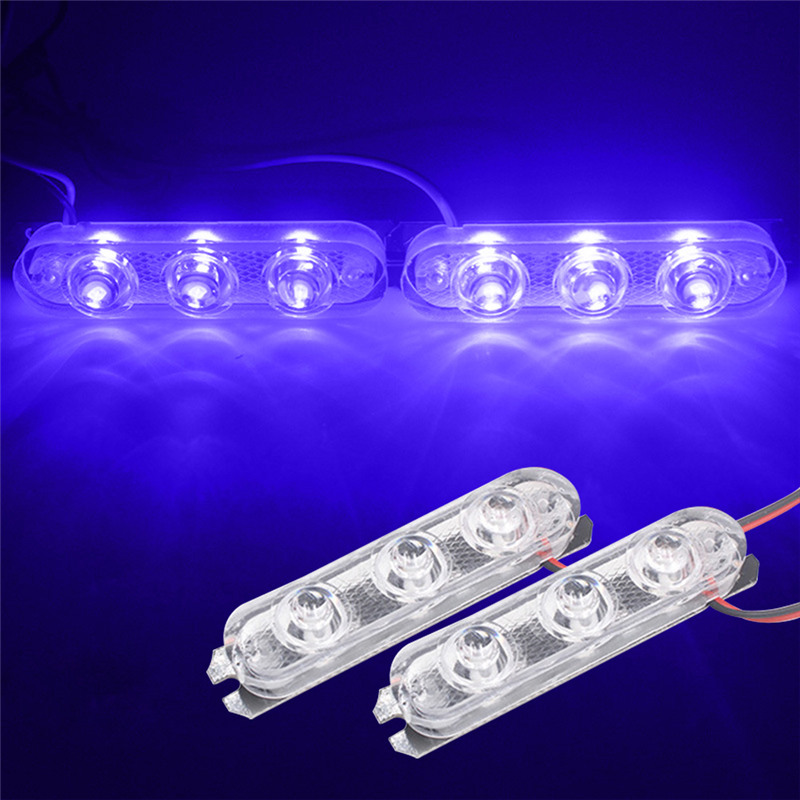 Set 2 Đèn Hậu Cảnh Sát 3 Bóng Led Nhấp Nháy Báo Tín Hiệu Cho Xe Hơi / Xe Tải