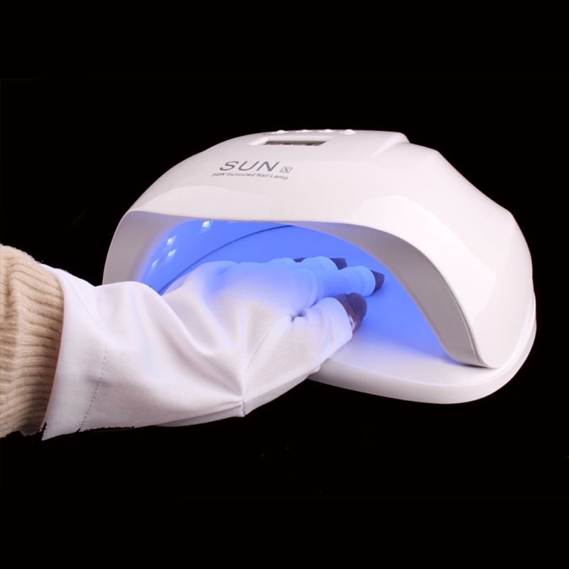 Bao Tay Chống Tia UV Hạn Chế Đen Da Khi Hơ Gel Một Cặp