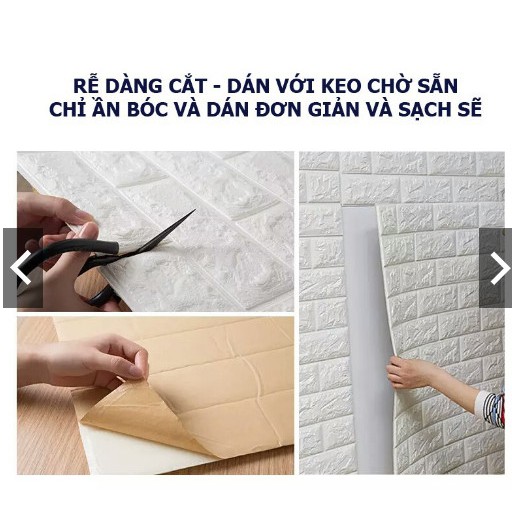 Xốp dán tường giả gạch 3d khổ lớn 70x77cm , chống ồn , cách âm tốt loại 1 siêu dính | BigBuy360 - bigbuy360.vn