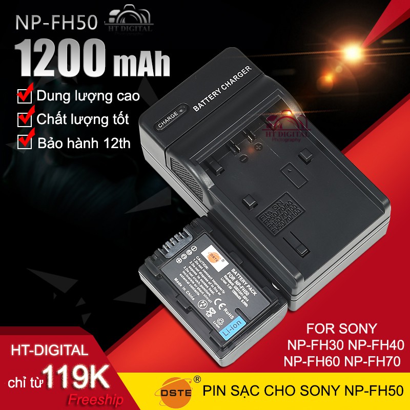 COMBO PIN + SẠC CHO SONY NP-FH50 NP-FH70 NP-FH50