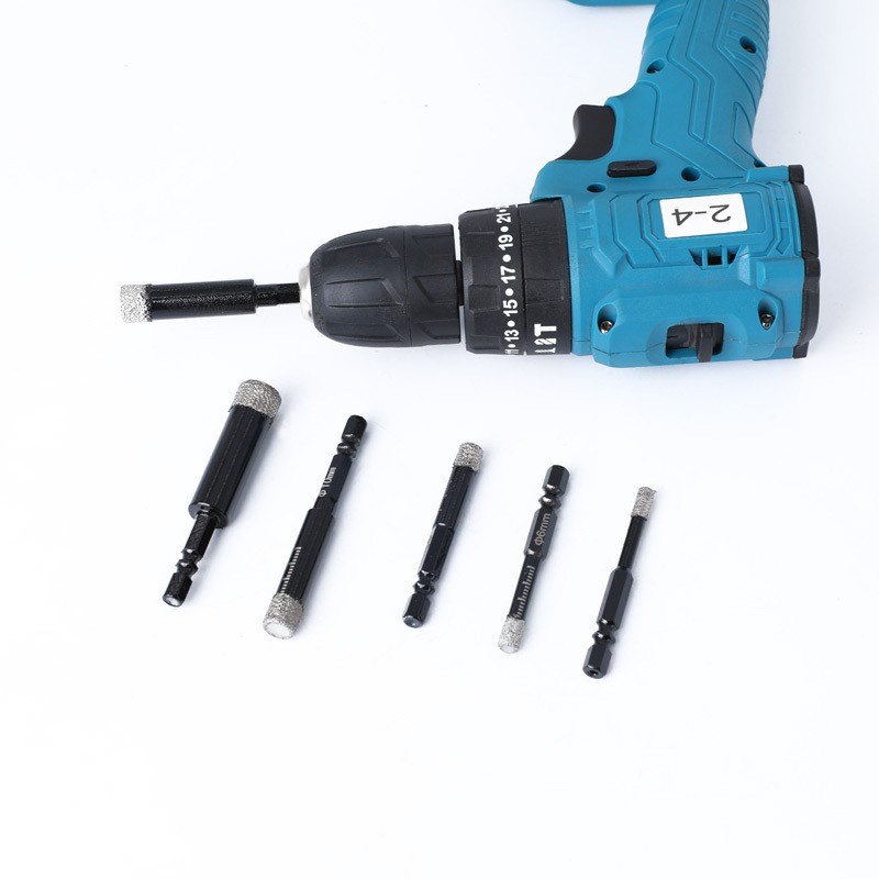 Bộ Mũi Khoan Lỗ Cắt Kim Cương Lục Giác 5~16mm Mở Lỗ Cho Đá Gốm / Gạch Men / Kính / Đá Hoa Cương