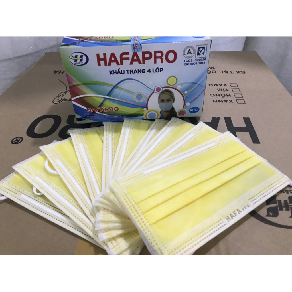 Khẩu Trang Y Tế 4 Lớp HAFAPRO hộp 50 cái