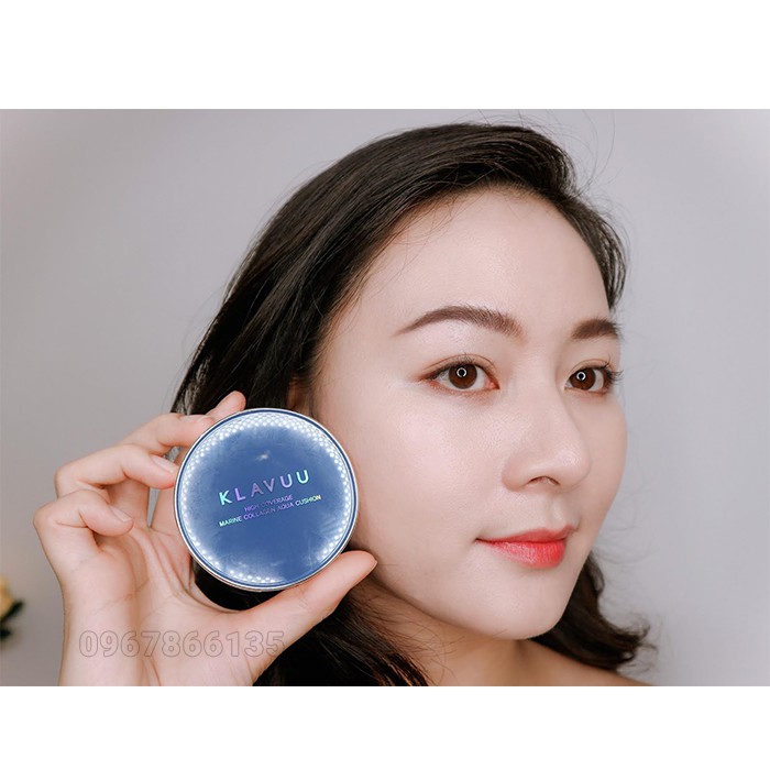 Phấn nước Cushion Klavuu High Coverage Tension Cushion 15g mỏng nhẹ căng bóng kiềm dầu Hàn Quốc đủ màu