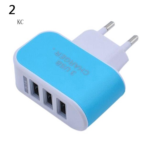 Kc KC KC Chất Lượng Cao Chuyên Dùng★Củ Sạc Ba Cổng USB 3.1A Phích Cắm EU Tiện Dụng
