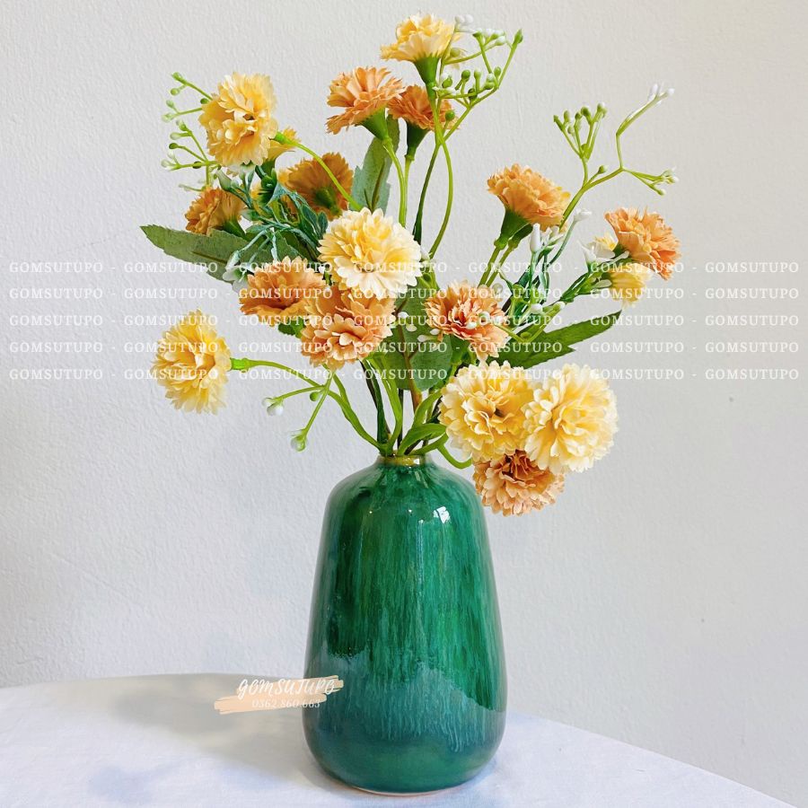 Lọ Hoa Mini Men Hoả Biến Để Bàn - Gốm Sứ TUPO - gomsutupo - Bình Hoa Bát Tràng Decor Trang Trí