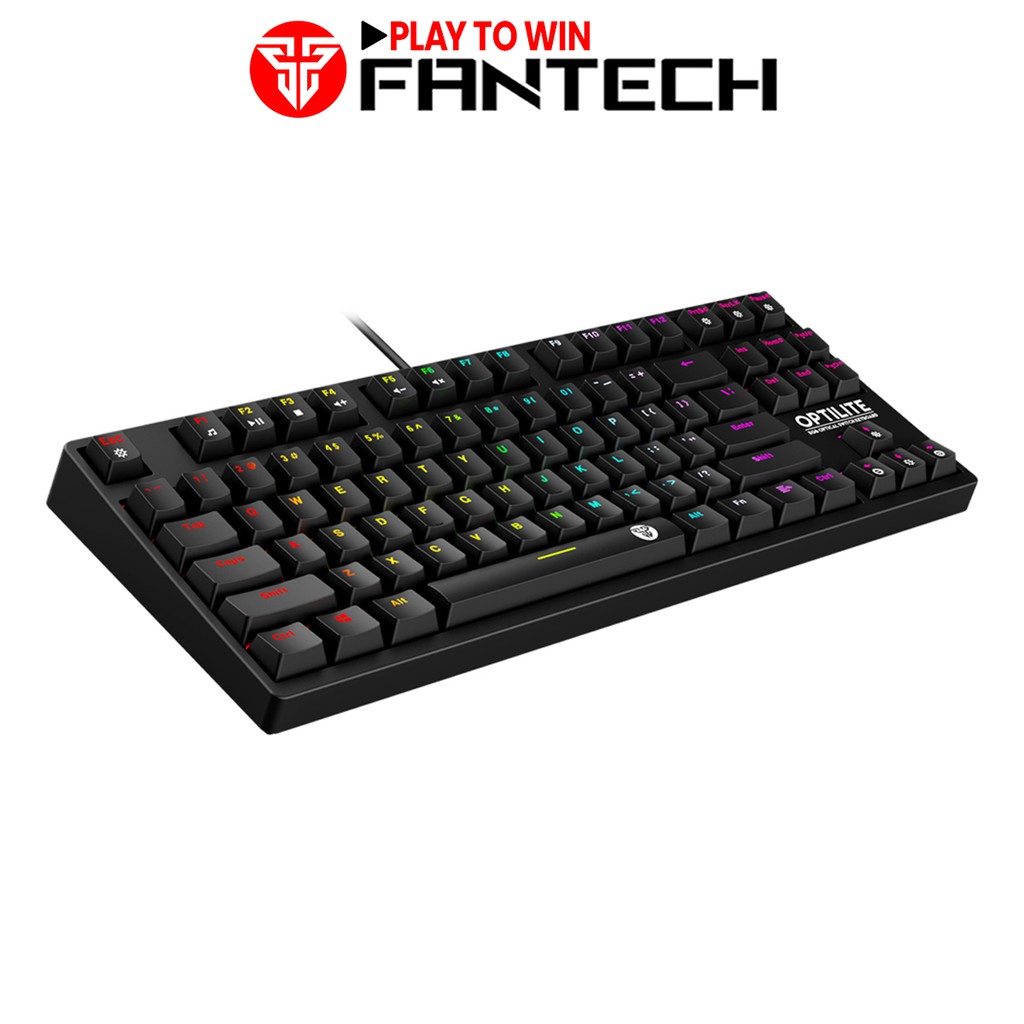 Bàn Phím Cơ Gaming TKL Có Dây Fantech MK872 OPTILITE Outemu Optical Black/Blue Switch LED RGB Full Anti Ghosting