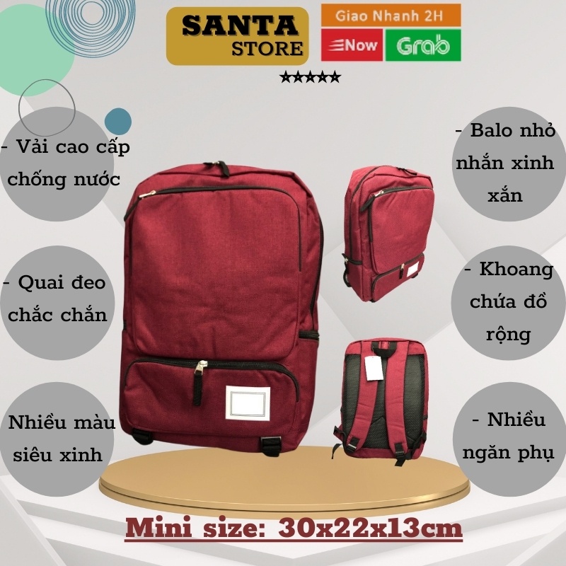 Balo đi học có ngăn đựng laptop nam nữ chống nước HC705 SANTA STORE thời trang Hàn Quốc cao cấp Unisex