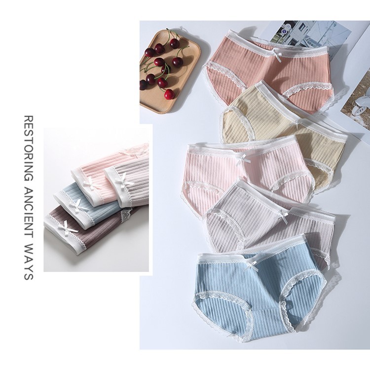 Quần lót nữ cotton viền ren siêu mềm mỏng mát QC45 | BigBuy360 - bigbuy360.vn