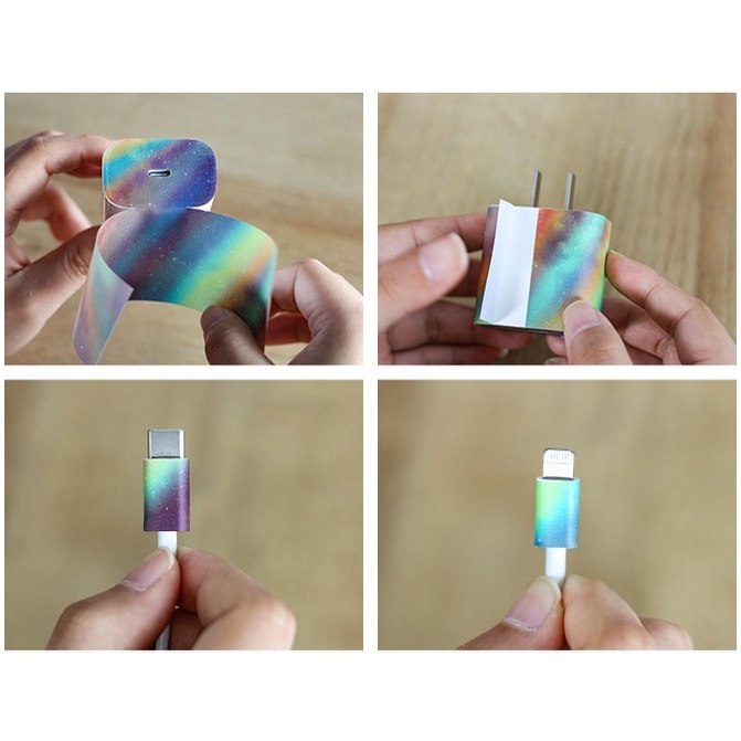 Miếng dán bảo vệ cục sạc và đẩu dây sạc iphone 11Pro 12Pro 11Promax 12Promax 13 13Promaxcute dễ thương 18w 20w