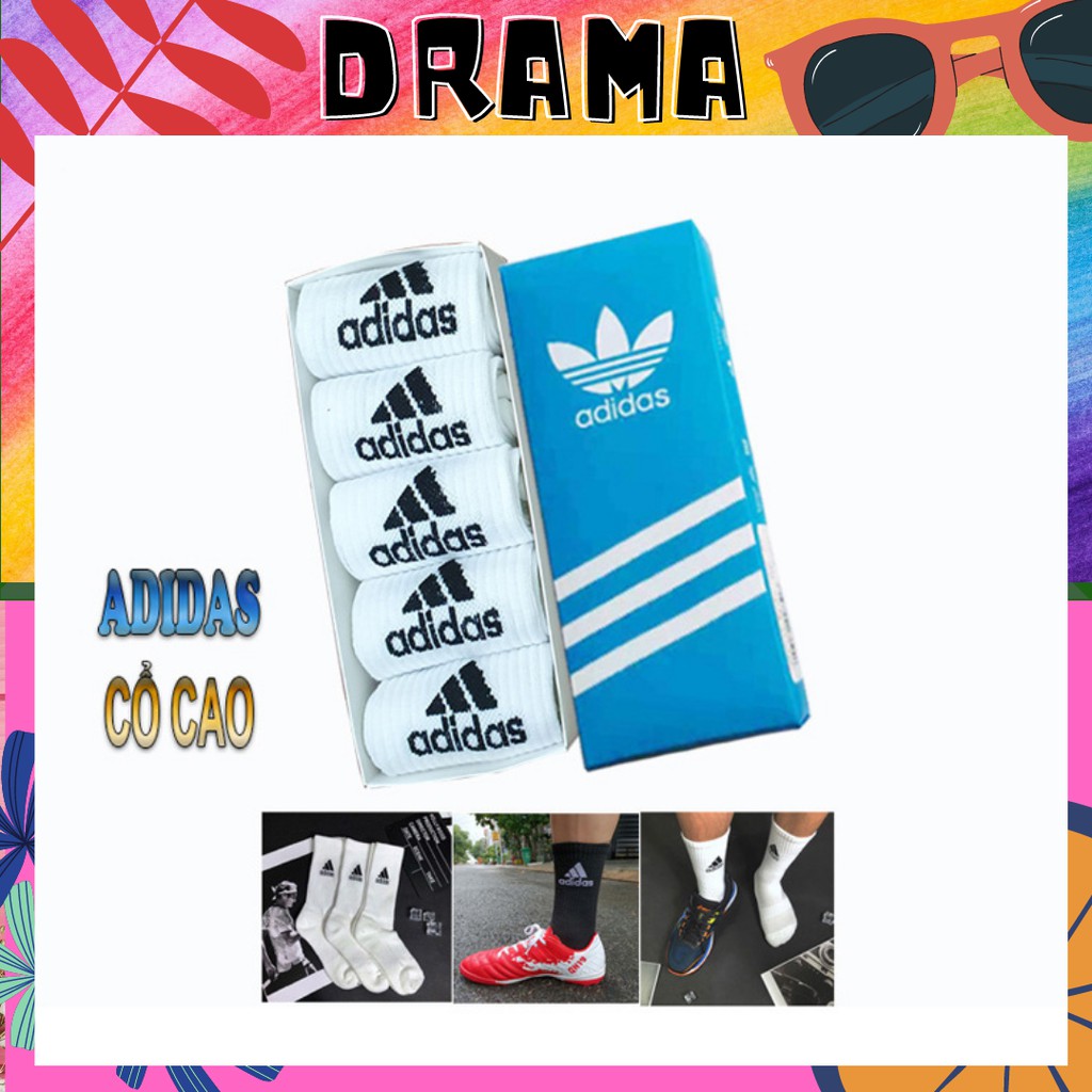 Combo Tất Vớ Adidas Cổ cao Fullbox Cao Cấp Hàng xuất dư Dệt tỉ mỉ Logo sắc nét Hộp quà tặng PHỤ KIỆN DRAMA MS005