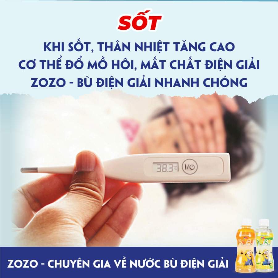 ZOZO Nước bù điện giải vị cam, vị chanh Chai 250ml