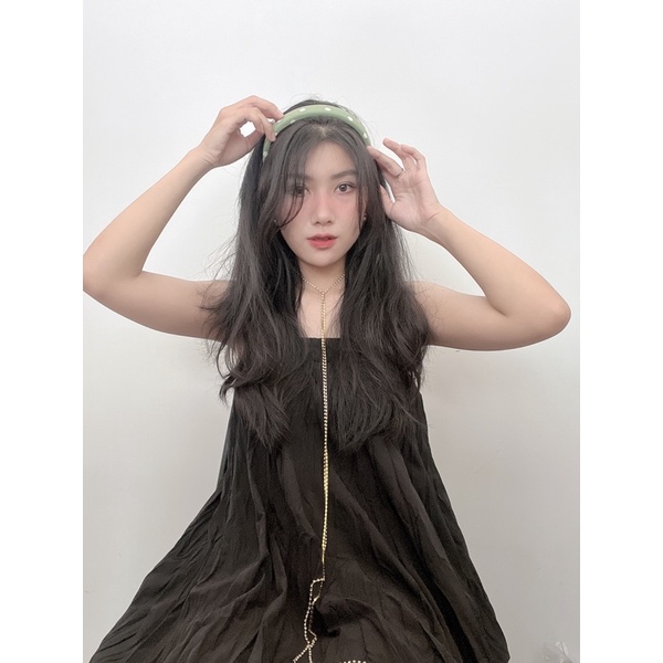 Cài tóc chấm bi phong cách vintage - Băng đô tóc retro chấm bi