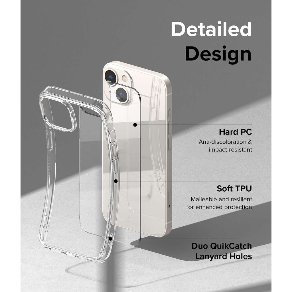 Ốp điện thoại RINGKE pha lê tự nhiên trong suốt cứng thích hợp cho iPhone 14 Plus 14 Fusion