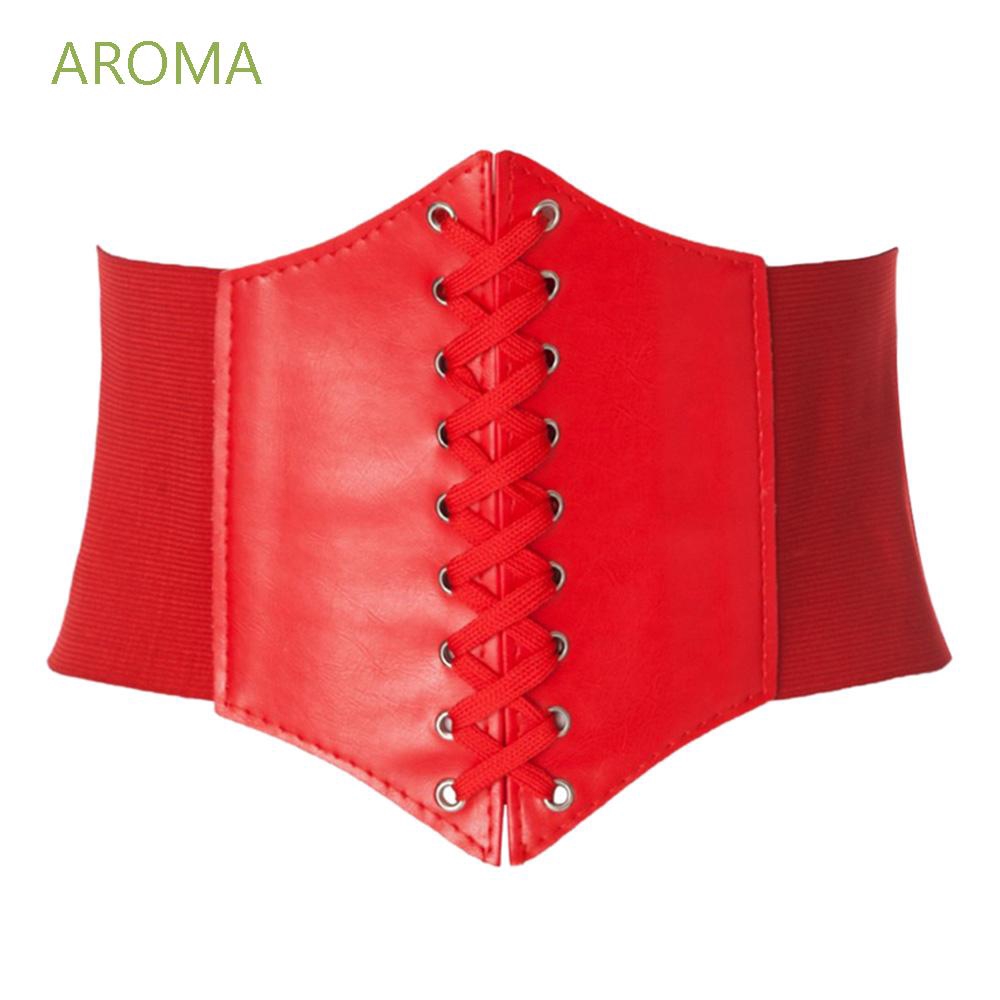 Thắt Lưng Bản Rộng Chất Liệu Co Giãn Thoải Mái Cho Nữ Vải Da