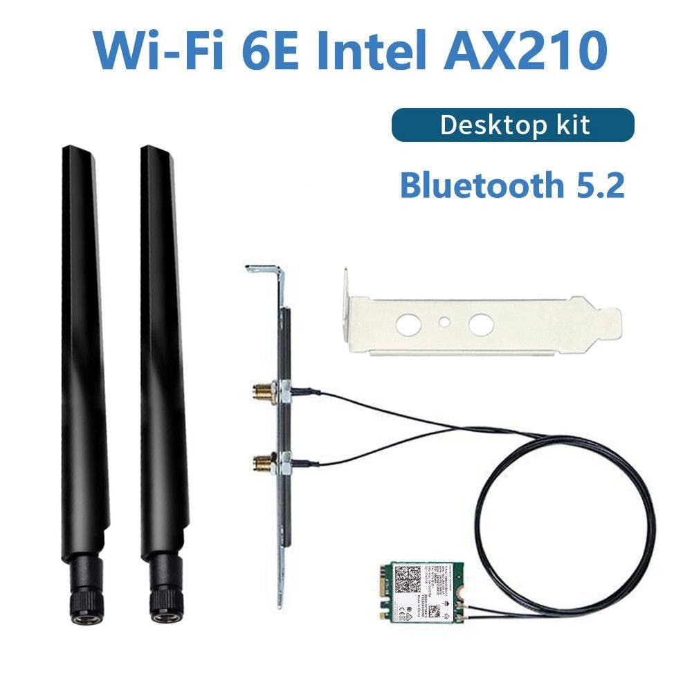 Thẻ Wifi 6 AX200 10DB 802.11ax 2.4G / 5Ghz / 6Ghz AX210NGW 3000Mbps 6E Intel AX210 Bluetooth 5.2 Để Bàn
