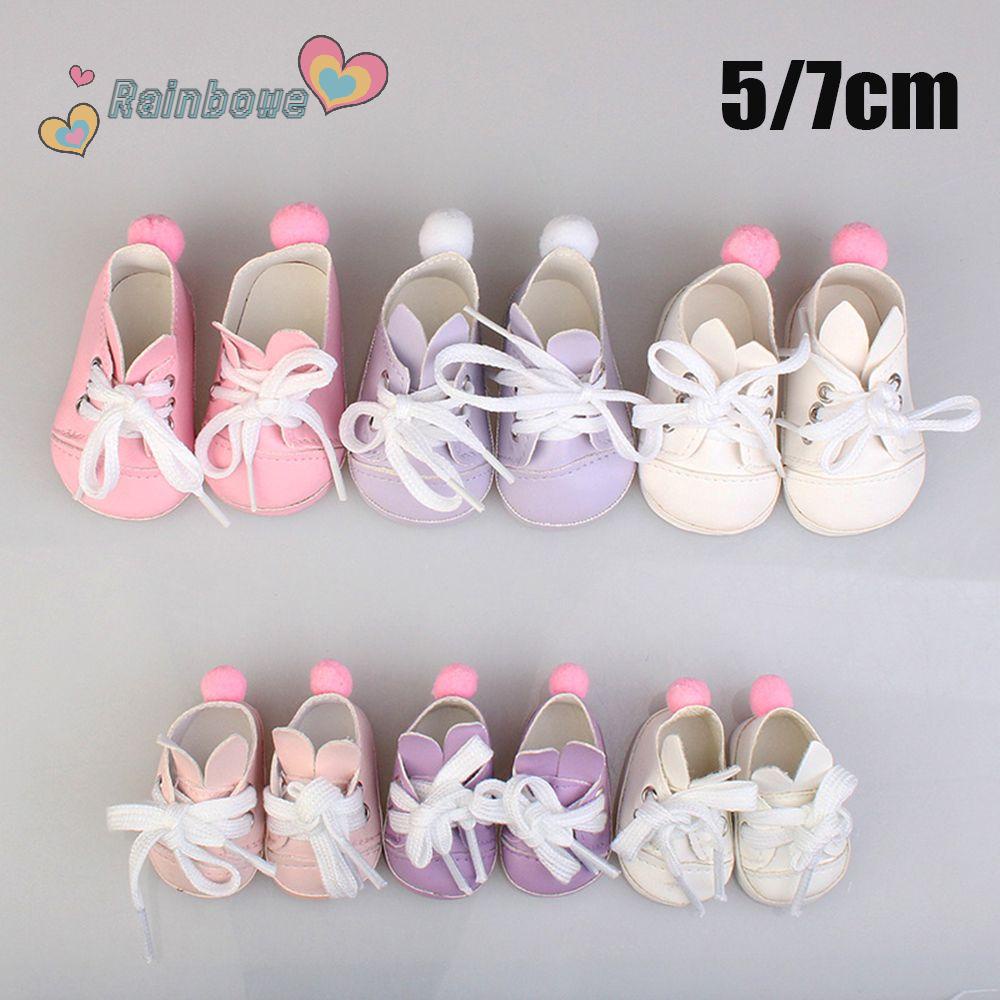 1 Đôi Giày Da Mini Họa Tiết Hoạt Hình Nhiều Màu Cho Búp Bê