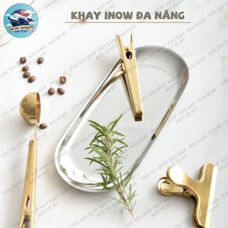 KHAY ĐĨA HÌNH BẦU DỤC INOX CAO CẤP
