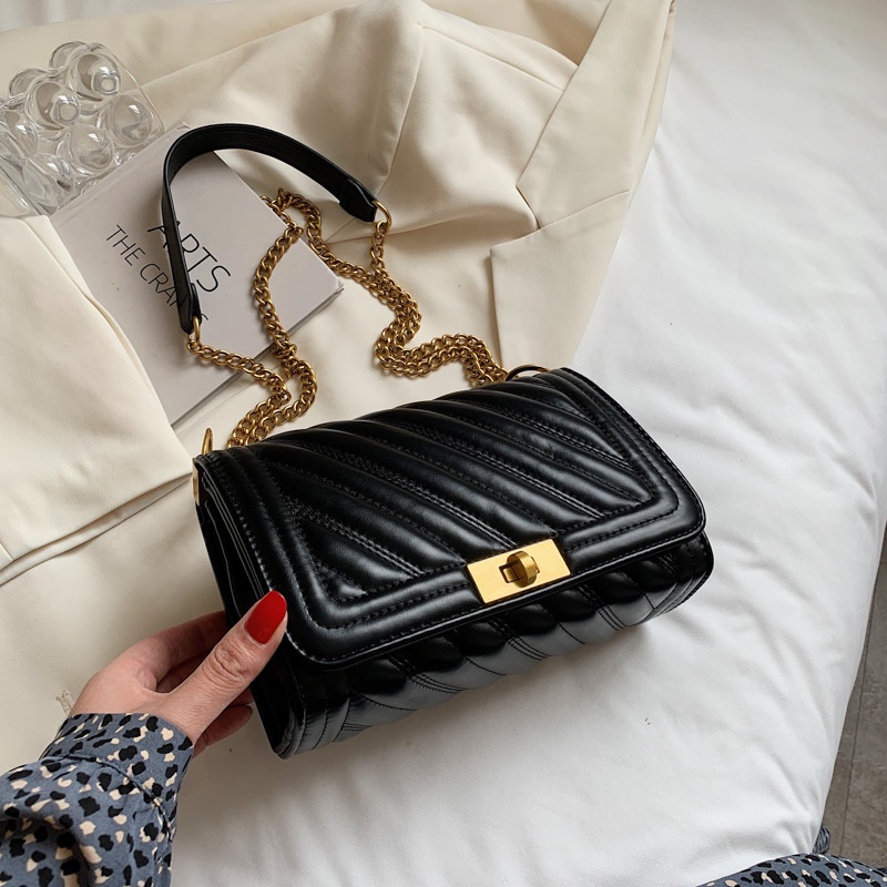 Túi Đeo Chéo Phối Dây Xích Thời Trang Đường Phố Cá Tính Cho Nữ