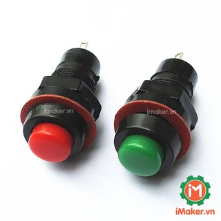Nút nhấn ds-213 nhấn nhả 10mm nhiều màu sắc - xanh lá, đỏ