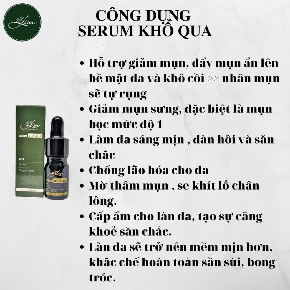 Serum khổ qua lim nguyên chất giảm m_ụn sáng da mờ vết thâm se khít lỗ chân lông giúp da sáng đều màu | BigBuy360 - bigbuy360.vn