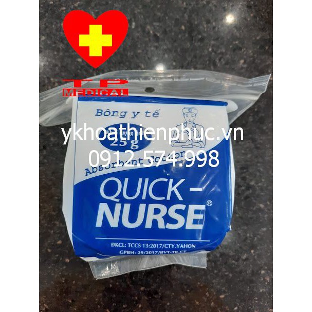 Bông gòn y tế thấm nước  QUICK NURSE 25G