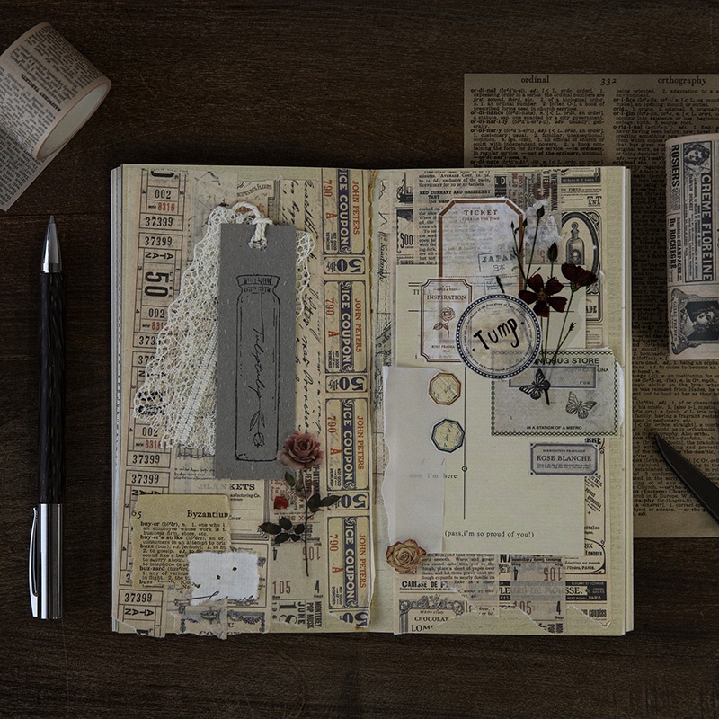 Băng Keo Giấy Washi 3M Hình Bản Đồ Phong Cách Vintage Dùng Trang Trí Sổ Tay/Sổ Tay