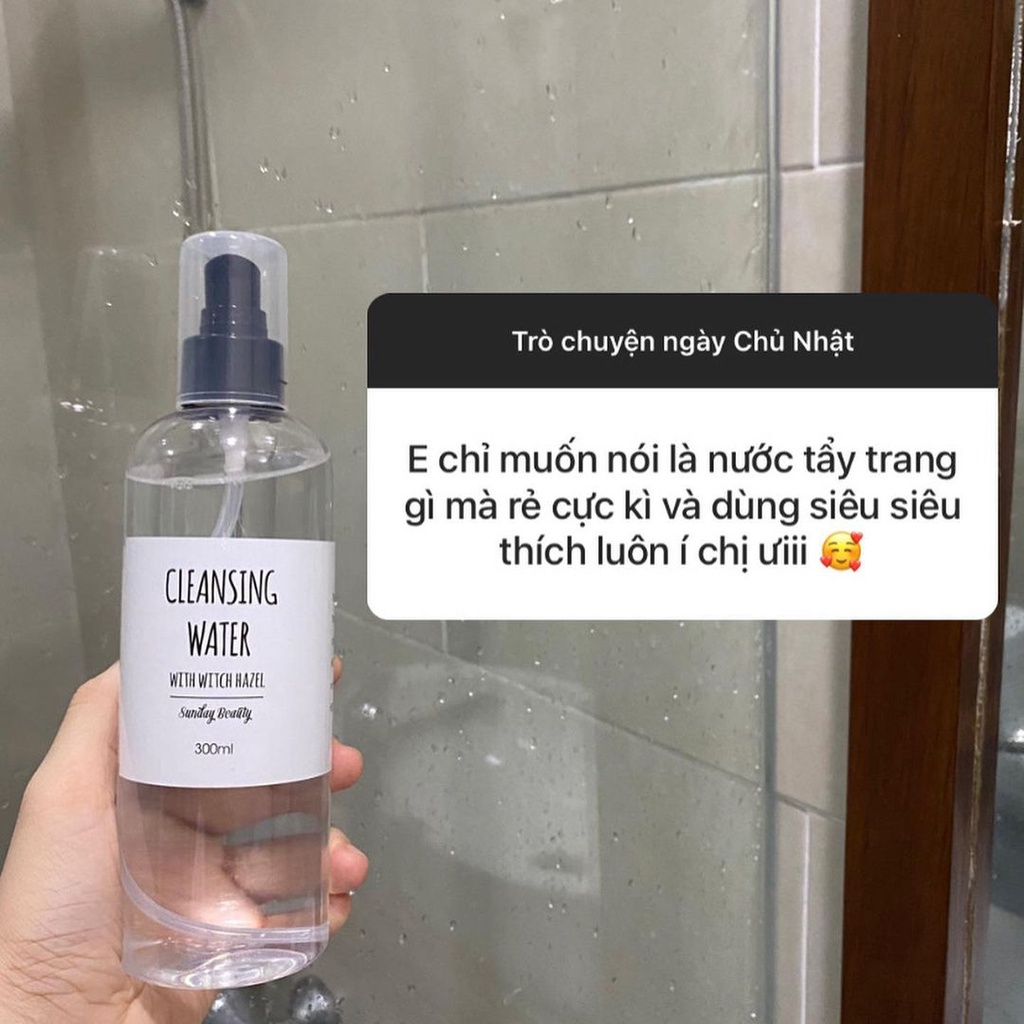 Nước tẩy trang cây phỉ làm sạch sâu thiên nhiên Cleansing water Sunday Beauty handmade [dùng cho cả da nhạy cảm]