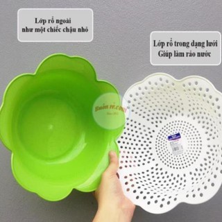 Rổ nhựa hoa mai Song Long màu sắc tươi tắn 00392