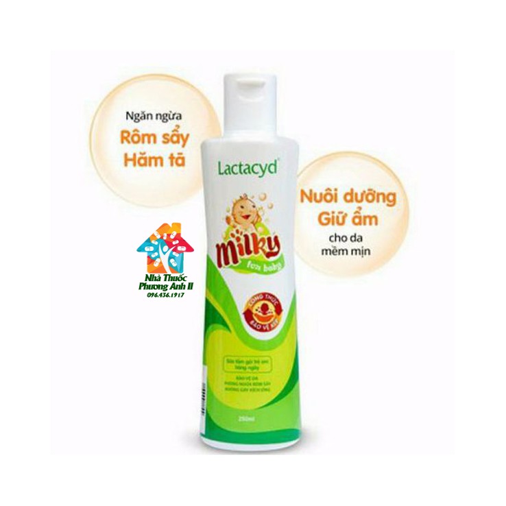 Sữa tắm gội trẻ em Lactacyd Milky