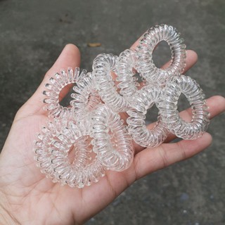 Combo 10 lò xo cột tóc trắng trong (cỡ nhỏ 2.5cm)
