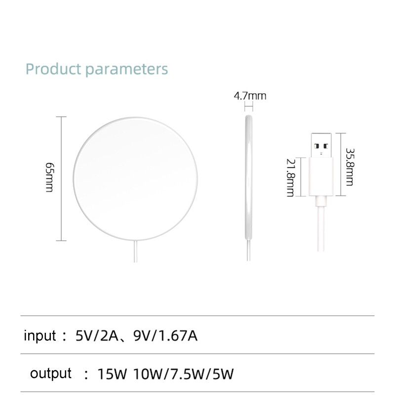 Bộ sạc không dây QC3.0 USB 15W chất lượng cao cho iphone 12 pro