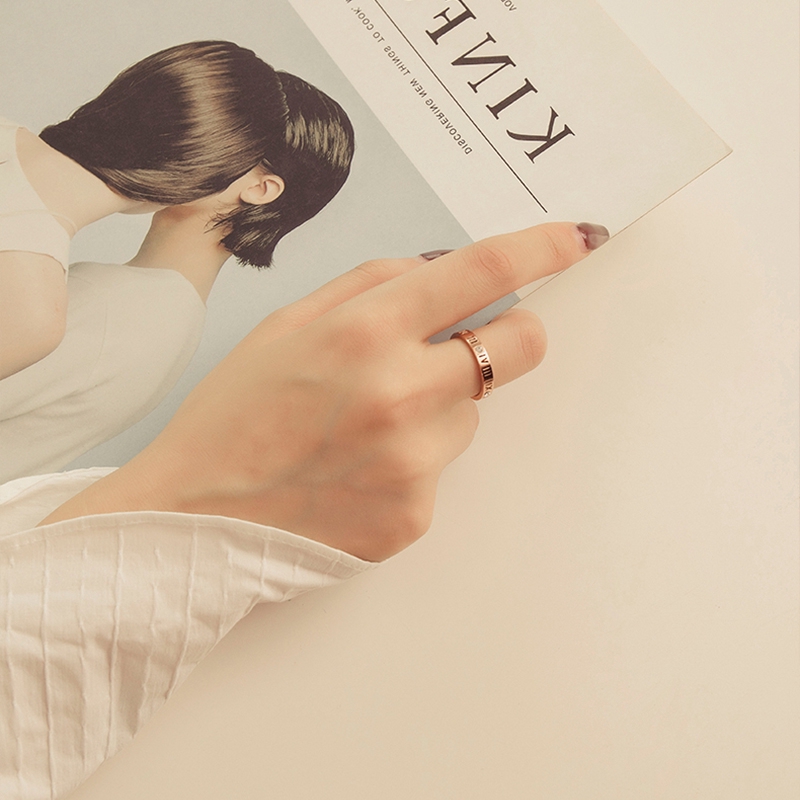 Nhẫn MAYEBE LAVEND Thép Titan Màu Vàng Hồng Cho Cặp Đôi