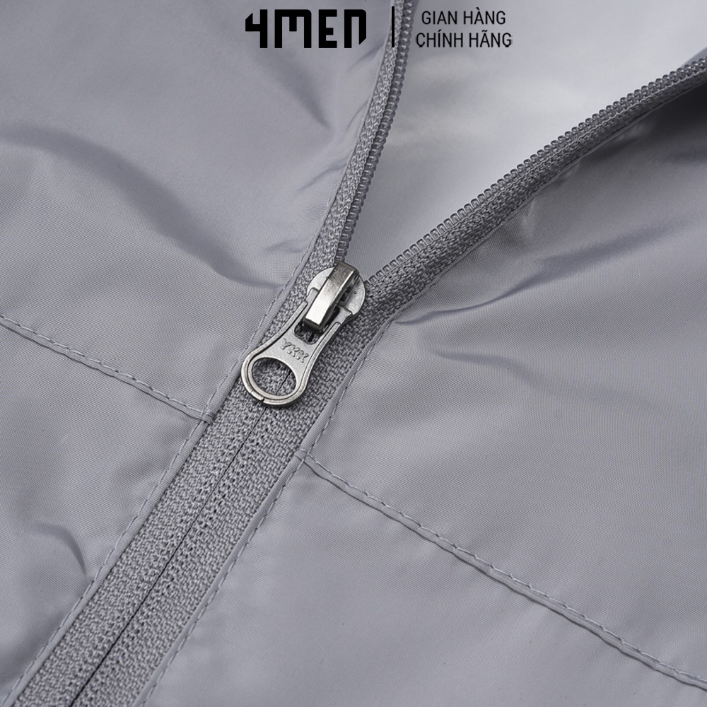 Áo khoác Nam Trơn Regular Thêu Technical 4MEN AK036 basic vải xi nhật dày dặn, chống nắng, thấm mồ hôi tốt, trẻ trung