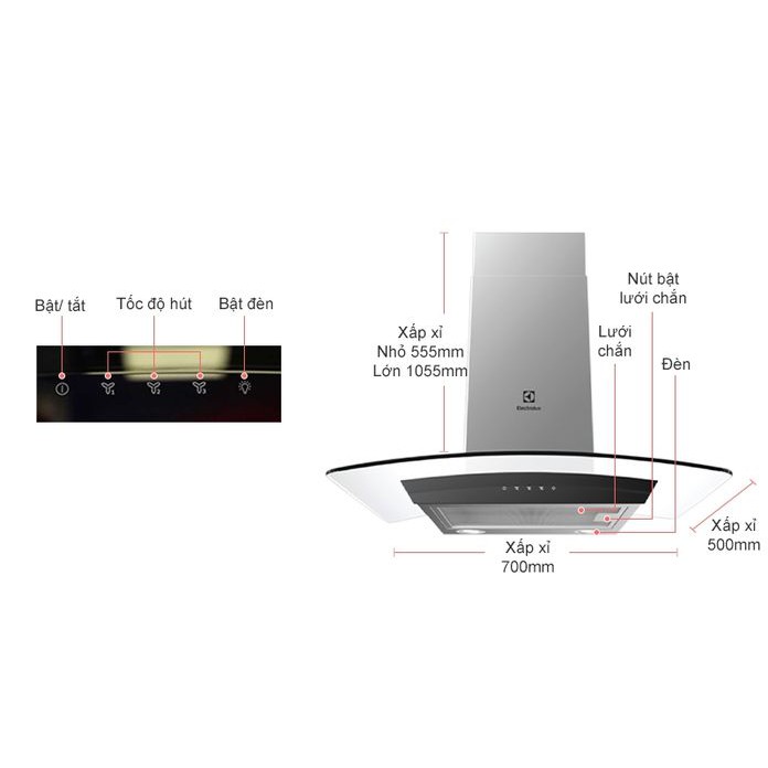 Máy hút khói khử mùi Electrolux EFC736GAR