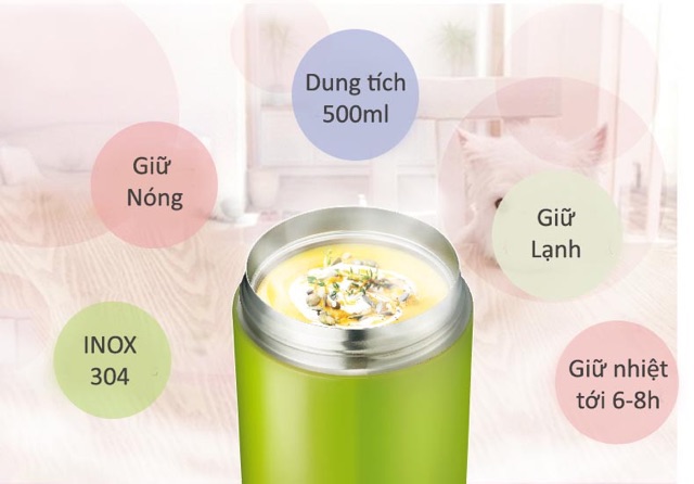 HỘP Ủ CHÁO GIỮ NHIỆT 500ML-LHC8024