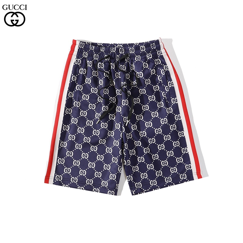 Quần Short Dây Rút In Biểu Tượng G Đôi Phong Cách GUCCI Cổ Điển Thoáng Khí Thoải Mái Hợp Thời Trang