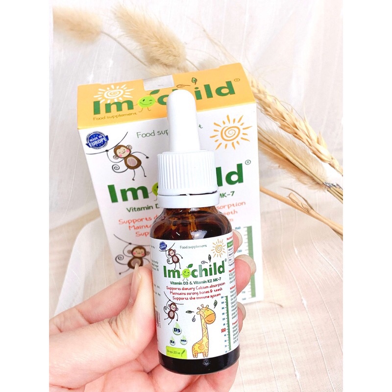 IMOCHILD Vitamin D3 K2 MK7, DHA hỗ trợ trẻ hấp thu Canxi