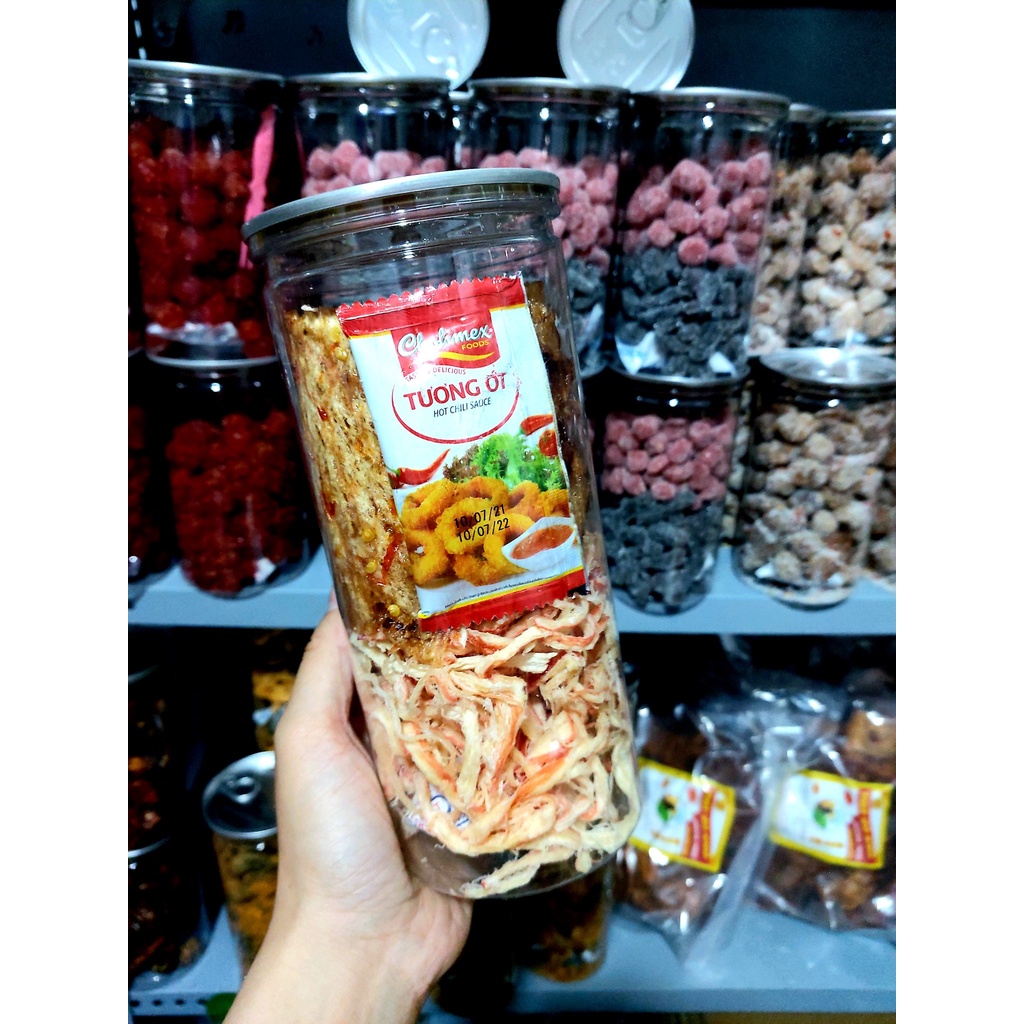 Khô mực cán tẩm vị mix khô mực xé sợi hấp dừa,  khô mực mix 2 vị ( hộp 250gr )