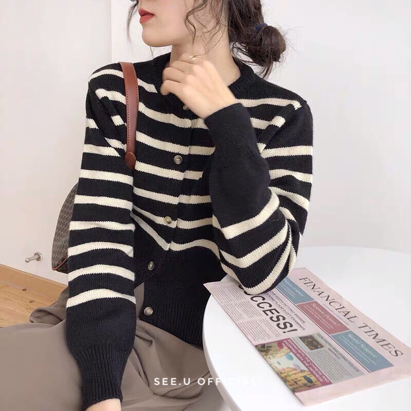 Áo Len Dệt Kim Kẻ Ngang Chất Len Acrylic Dày Dặn, Mềm Mại - See.U Official | BigBuy360 - bigbuy360.vn