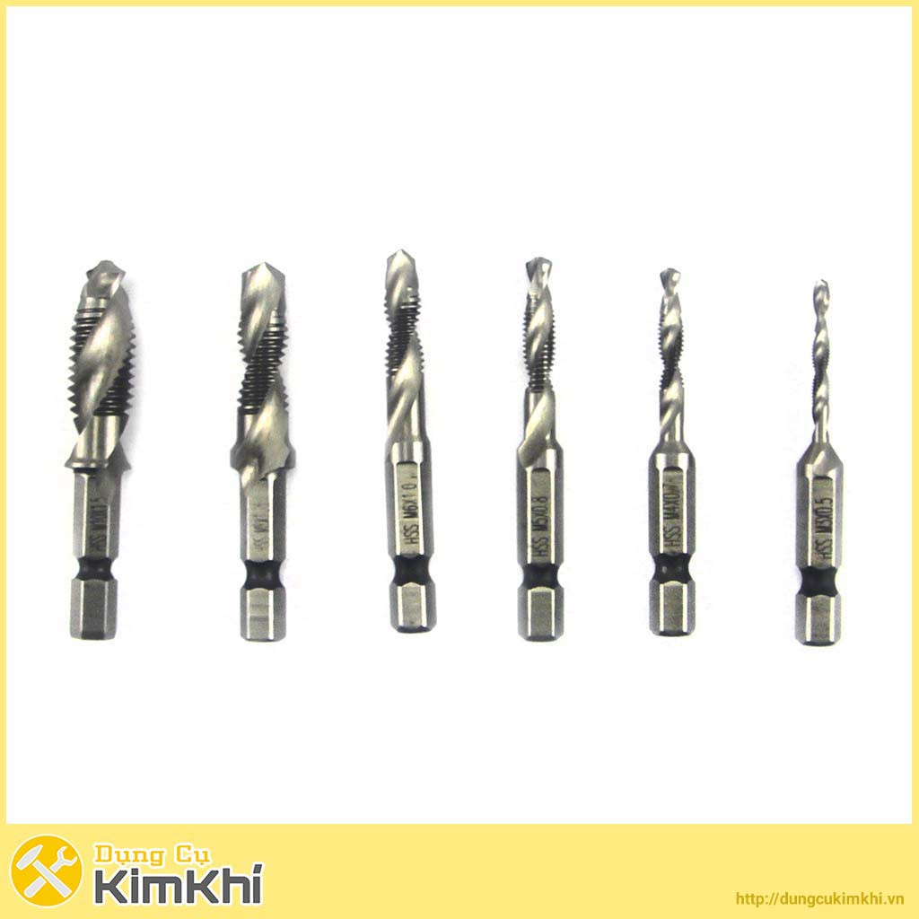 Bộ 6 mũi khoan Taro ren cao cấp HSS M3 - M10