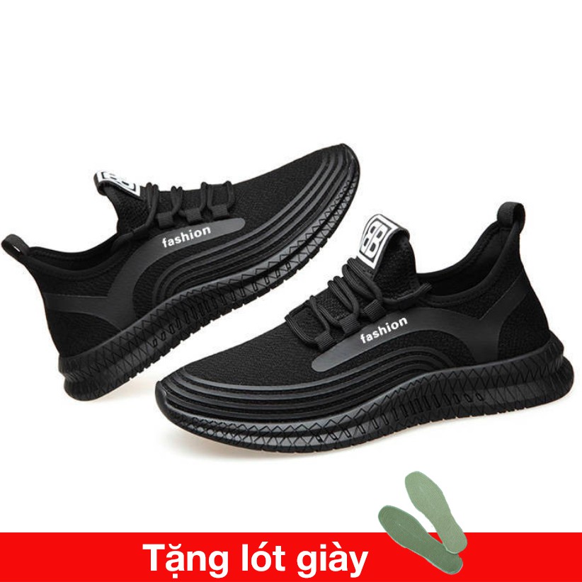 Giày thể thao nam sneaker, màu đen, trắng sang trọng tặng lót giày chống mùi hôi kiểu dáng hàn quốc trẻ trung Hot 2020