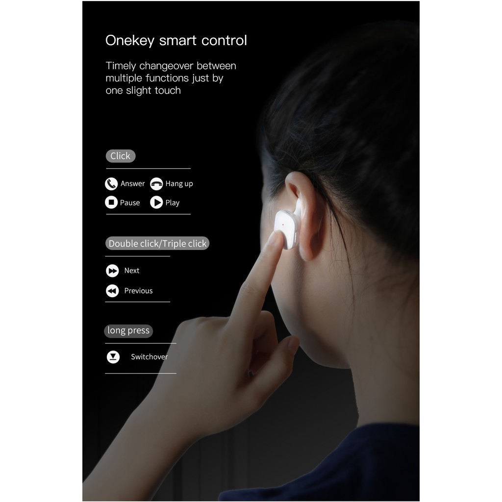 Tai Nghe Bluetooth Baseus Encok W02 TWS Truly Wireless Headset - Chính Hãng Phân Phối
