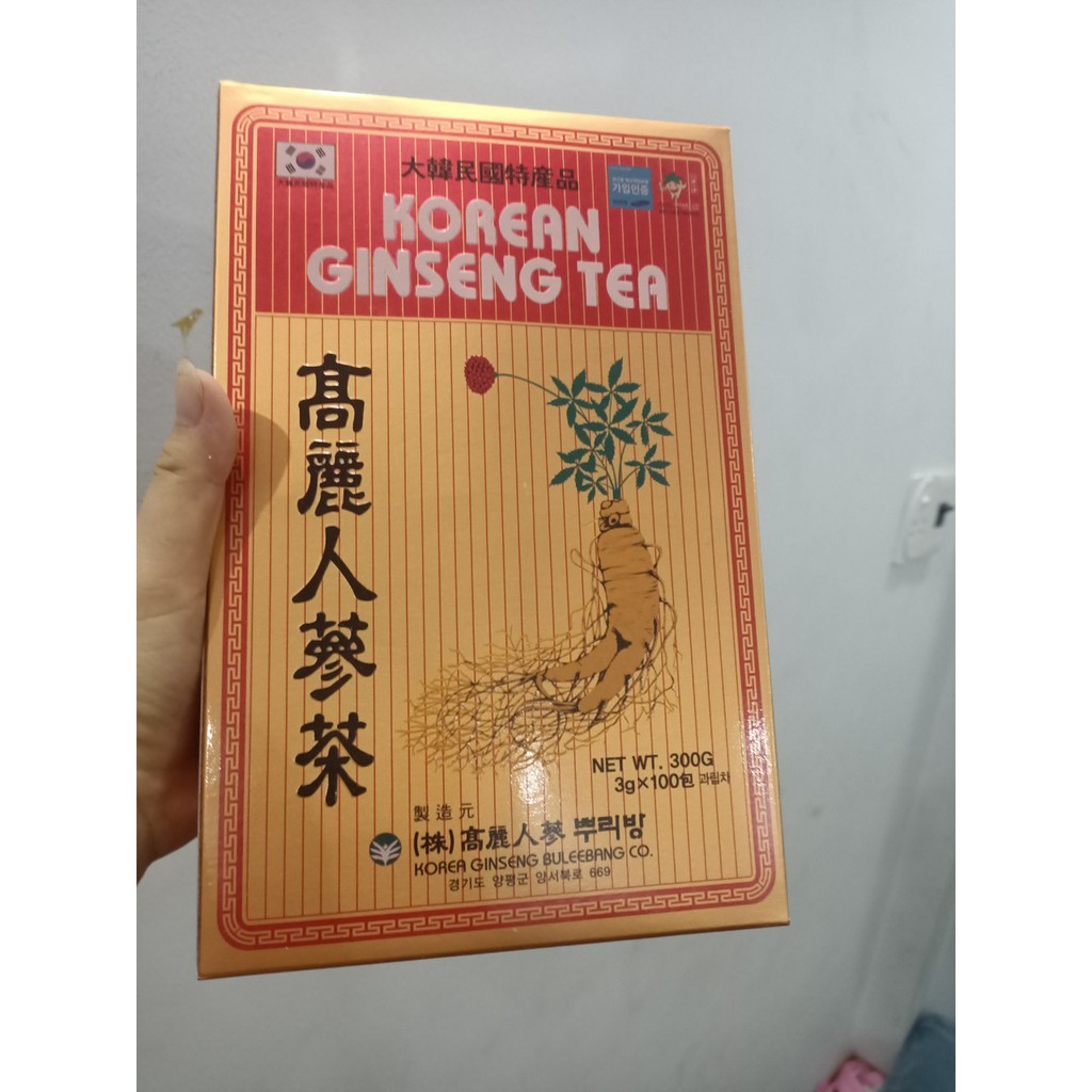 Trà Hồng Sâm Hàn Quốc Cao Cấp Buleebang, Hộp 100 gói