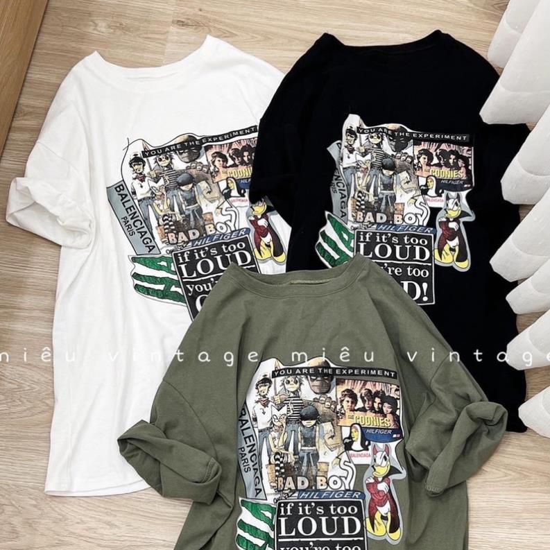 [XẢ KHO] Áo Thun Nữ Form Rộng Chất Đẹp, Áo Phông  Vintage 3158 Tay Lỡ Giấu Quần [ Mặc Mát Không Xù, Hàng Sẵn]