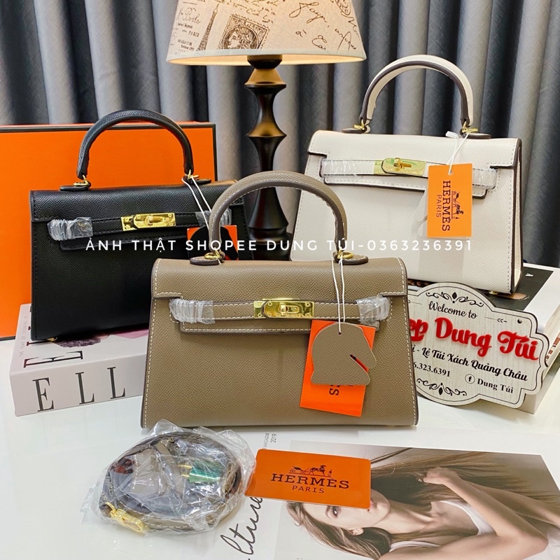 Túi xách nữ deo chéo, Túi h...m size 22 dáng ngang da mềm siêu xinh