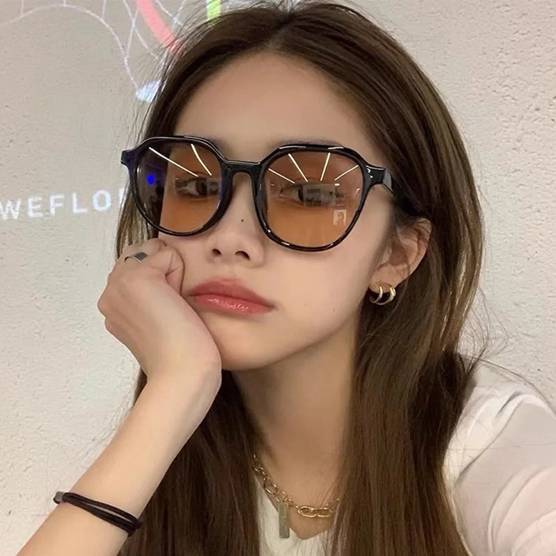 Kính Mát Màu Nâu Chống Tia Cực Tím Thời Trang Đường Phố 2022 Cho Nữ